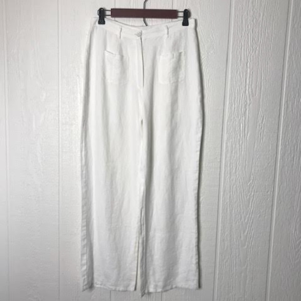 RUSS BERENS WHITE LINEN PANTS SZ. 8